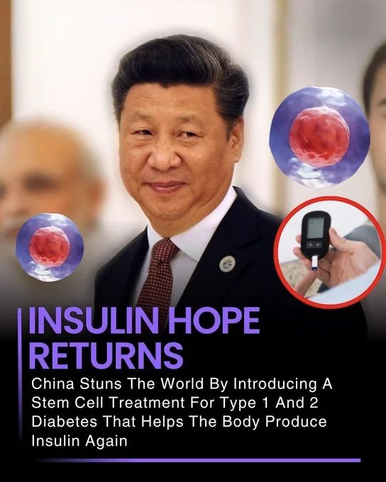 🚨 SCIENTISTS MAY HAVE JUST CHANGED DIABETES TREATMENT FOREVER 

Researchers in China are testing stem cell therapy that could help the body produce insulin again naturally. In early cases, some diabetes patients gained better blood sugar control and even reduced insulin use under medical supervision. 

The treatment works by replacing damaged insulin-producing cells inside the pancreas. While it’s still in early testing and not a guaranteed cure yet, experts say this could become one of the biggest breakthroughs in diabetes treatment history.

Source
Nature. Stem-cell-derived islet-cell therapy research for diabetes treatment.