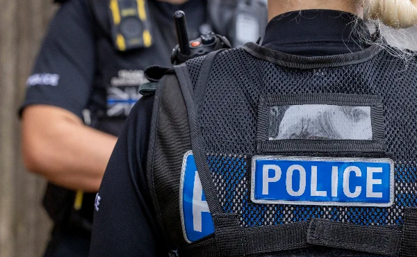 back of police officer uniform