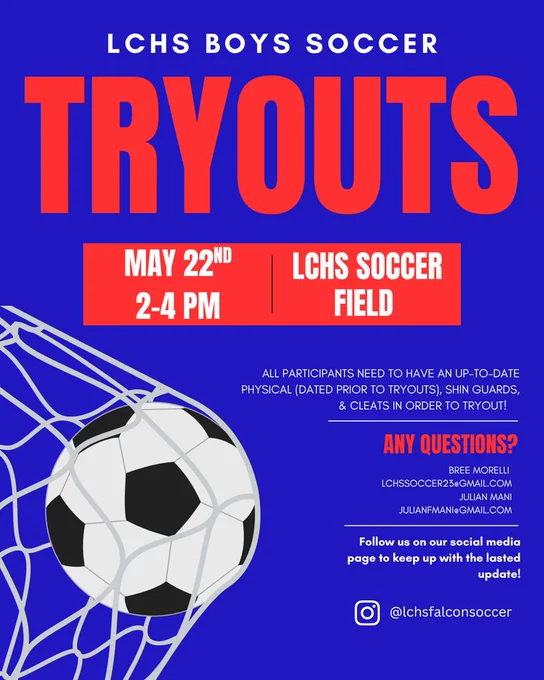 Boys soccer tryouts