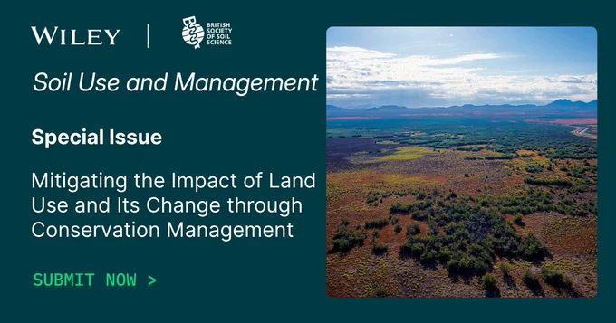 Soil Use and Management
Special issue
Mitigating the impact of land use and its change through conservation management
Submit now
