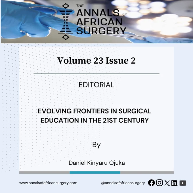 Simulation. VR. Even social media. Surgical training is evolving from the traditional apprenticeship.

A new editorial in Annals of @AfricanSurgery explores how we balance technology, safety, and real experience in surgical training?

Read: https://www.annalsofafricansurgery.com/evolving-frontiers-in-surgical-education
