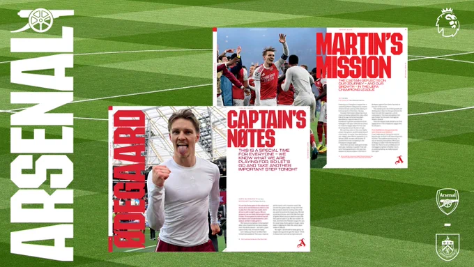 Graphic showing the Martin Odegaard features in tonight's issue - fresh form his match-winning contribution against West Ham