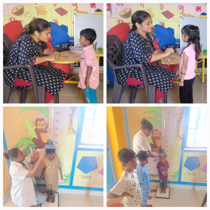 Rbsk team visit Aanganwadi Lal mantodi 1 health education given & information given about hygienic conditions