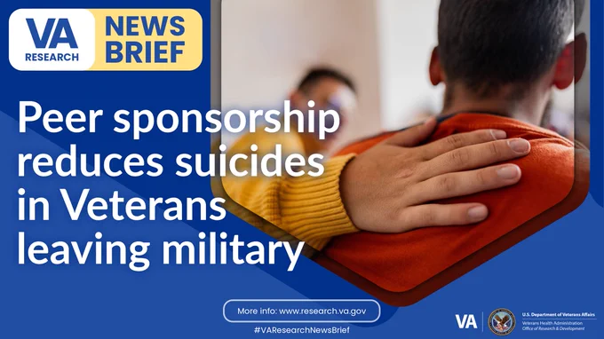 Peer sponsorship reduces suicides in Veterans leaving military
