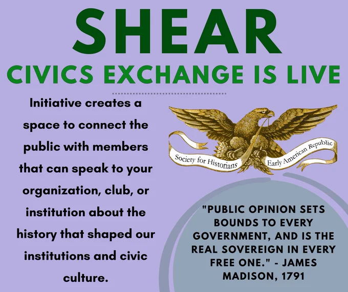tile image announcement for the shear civics exchange, same information as on the exchange website and the post text. 