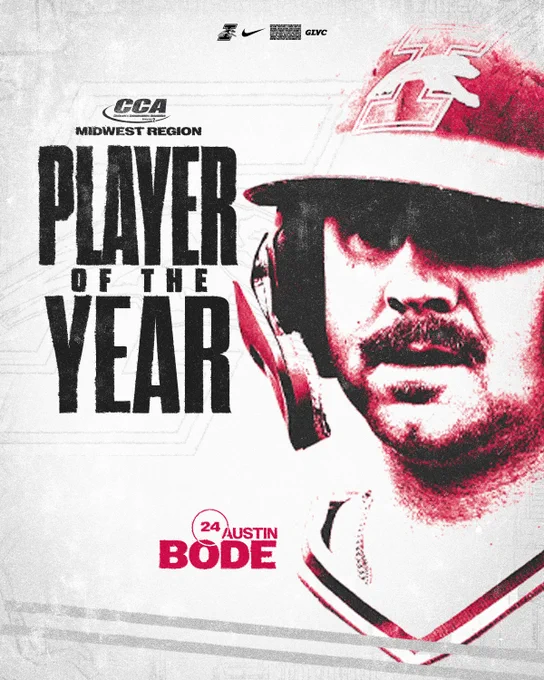 Austin Bode in a D2CCA Player of the Year graphic.