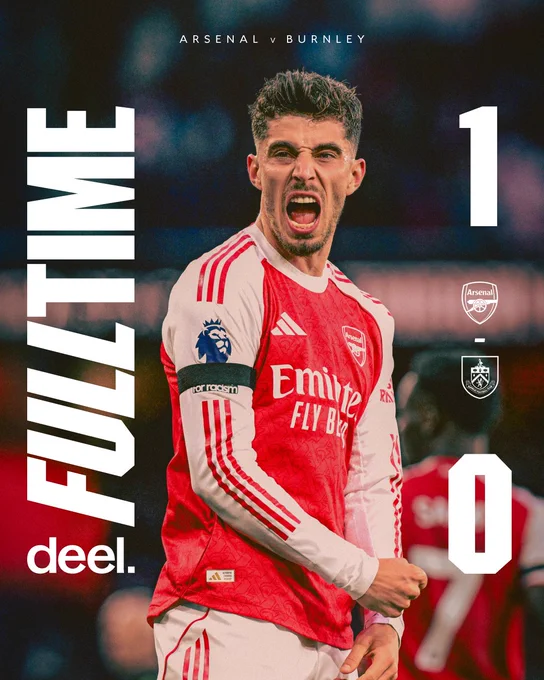Full Time: Arsenal 1-0 Burnley