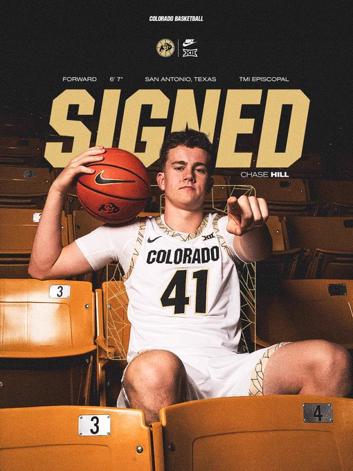 SIGNED - Chase Hill 
Forward 6'7" San Antonio, TX 
TMI Episcopal 