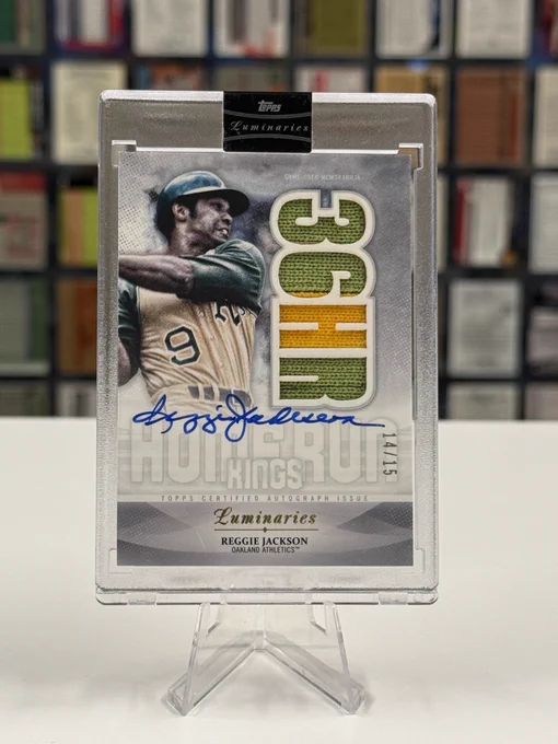 2019 Topps Luminaries Home Run Kings Autographed Card
Reggie Jackson, No. 1 American League Home Run Total, 1975
(14/15)