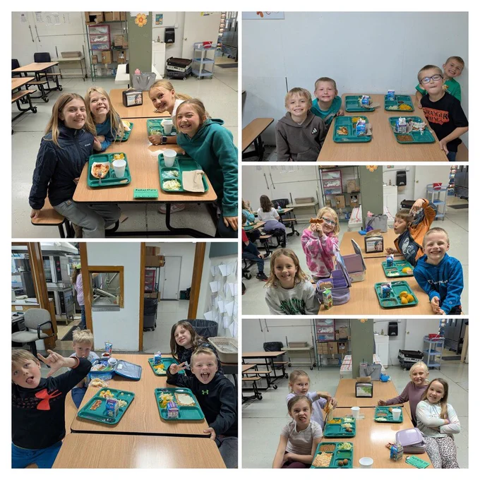 Students at special lunchroom table