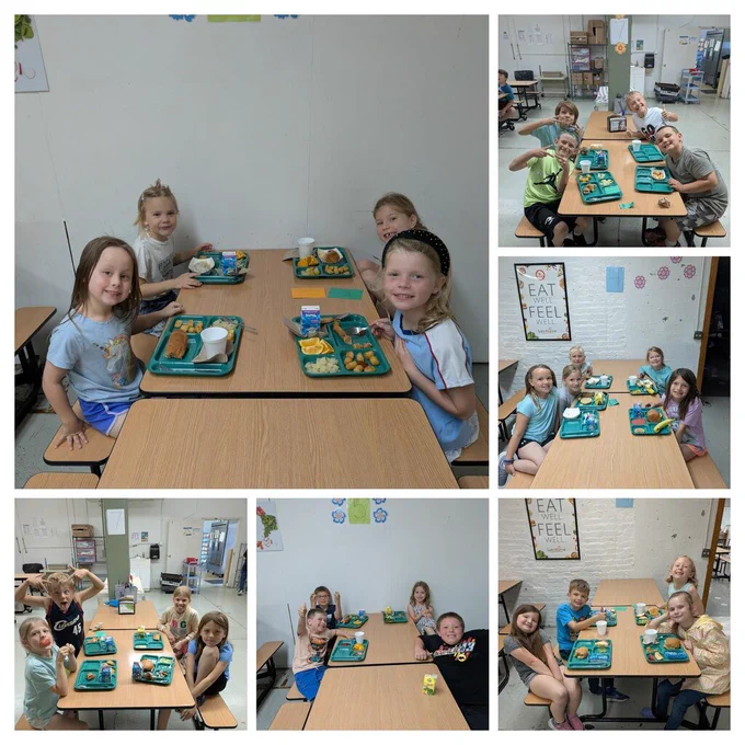 Students at special lunchroom table