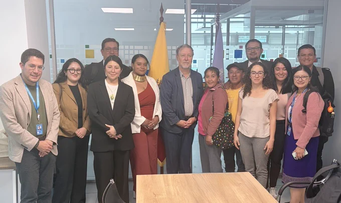 Encuentro de Jan Jarab con personas defensoras de derechos humanos de Ecuador. Foto: ACNUDH