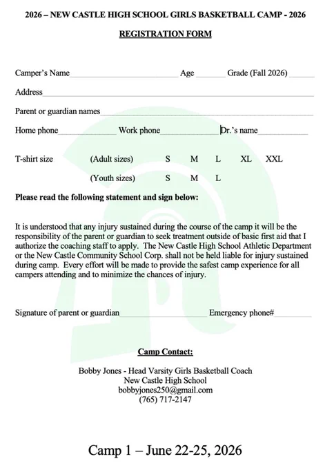 Registration CAMP 1