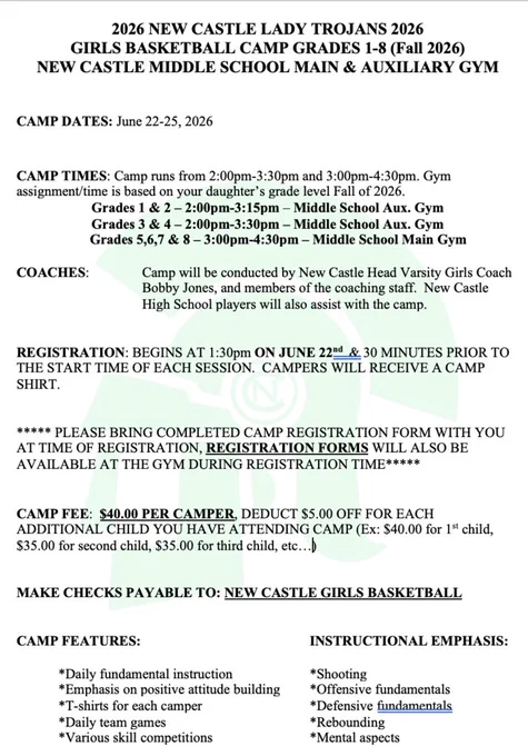 Lady Trojan B-Ball Camp 1