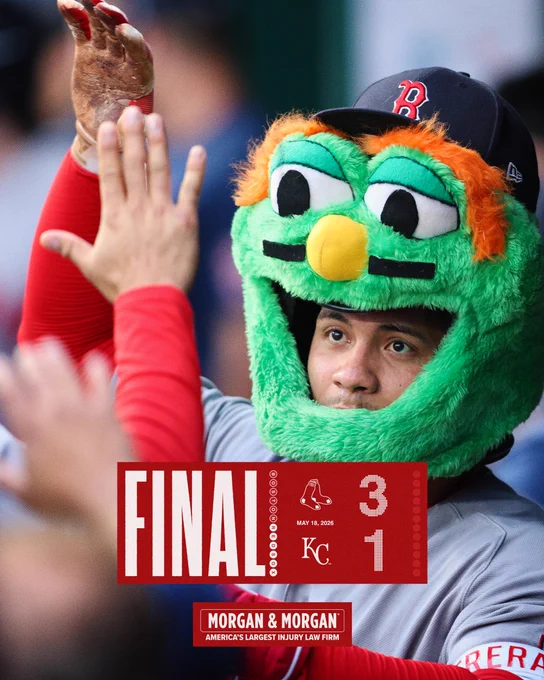 Final Score from May 18, 2026
Red Sox 3, Royals 1