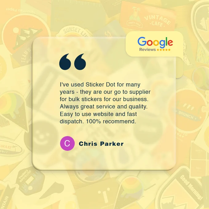 Chris’ Google Review about StickerDot.