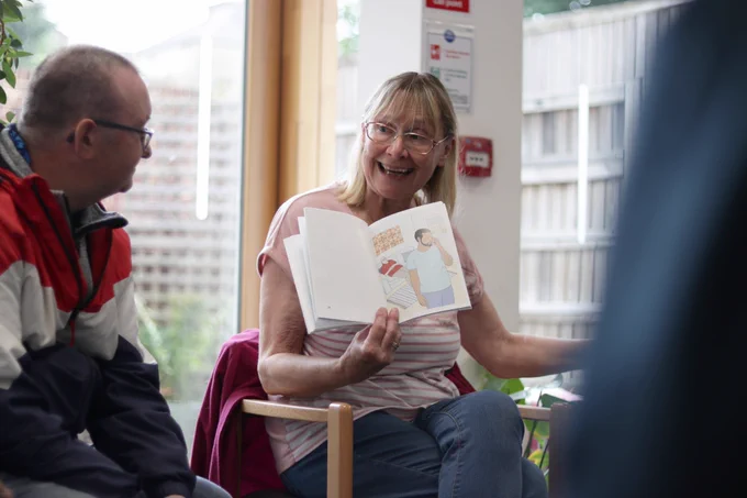 Beyond Words Book Group at Gravesend Library, a group that meets up regularly to read word-free picture stories from the Books Beyond Words series.