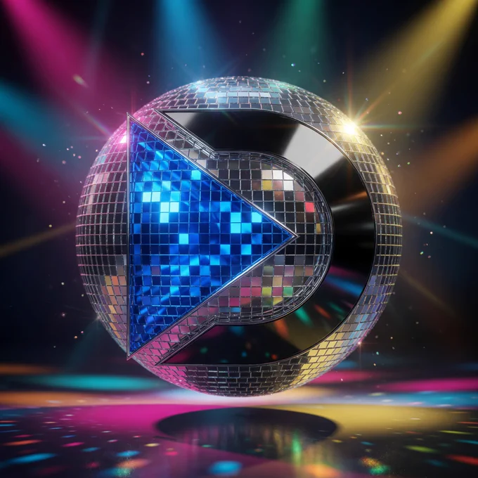 Doprax logo re-designed as a disco ball