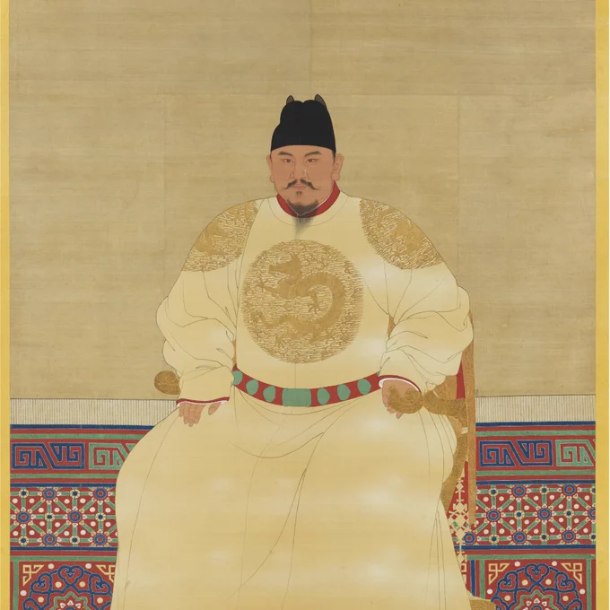 朱元璋/明太祖坐像（七）　軸。國立故宮博物院，台北，CC BY 4.0 @ www.npm.gov.tw