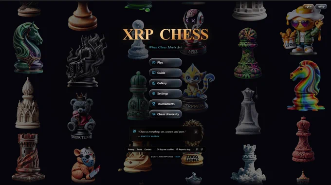 Homescreen of xrpchess.xyz 