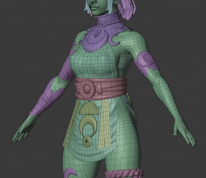 3d model of a game character, viewport preview style