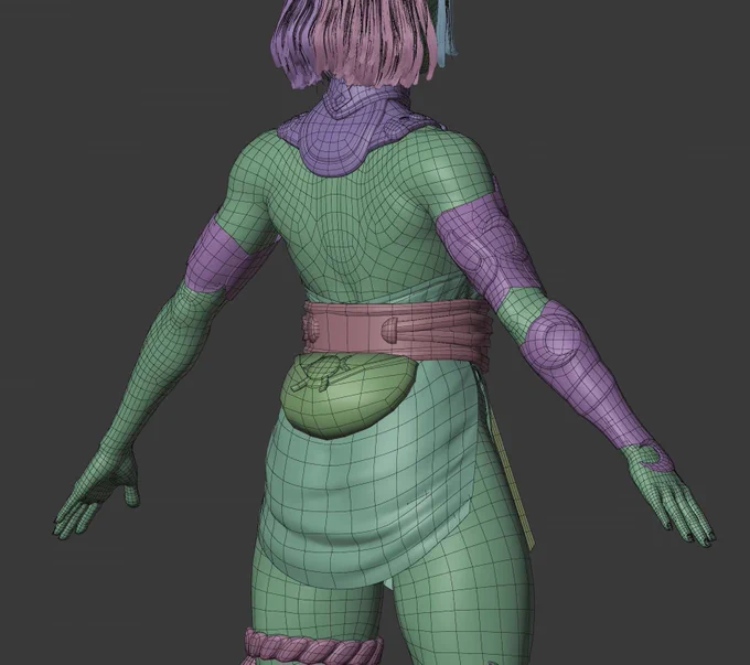 3d model of a game character, viewport preview style