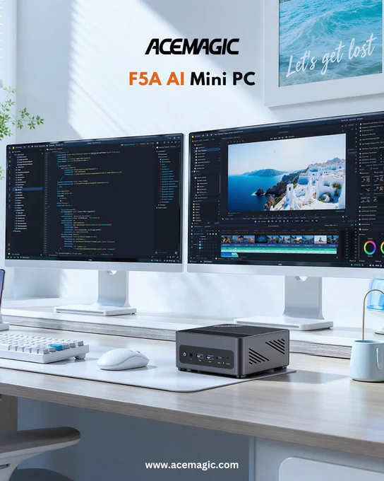 🖥️⚡ ACEMAGIC F5A AI Mini PC — AMD Ryzen AI 9 HX 470 inside! 🔥🚀  
OCuLink Port, Compact size, powerful performance 💪✨
Perfect for coding, editing, and gaming 🎮🎬

🛒 Order now with Discount code: ACEFAN3 👉 https://acemagic.com/products/acemagic-f5a-470-minipc

#ACEMAGICMiniPC #AI #ACEMAGICF5A #minipc #acemagicPC #Oculink