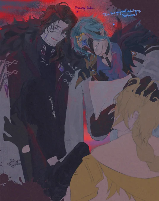 Dottolone, Dottore and Pantalone bullying Aether