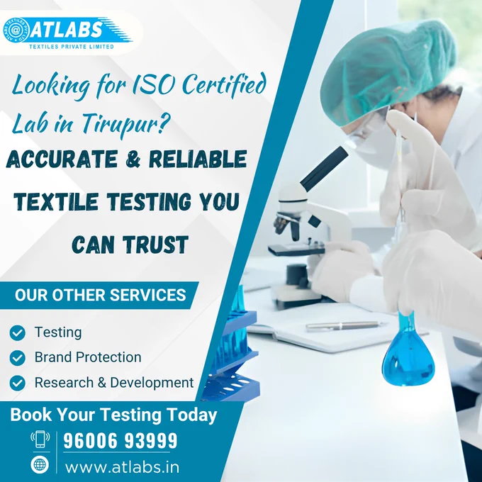 
✔️ Textile Testing
✔️ Brand Protection
✔️ R&D Support
📞 96006 93999
🌐 www.atlabs.in
#TextileTesting #Tirupur #GarmentIndustry #ISOCertified #FabricTesting