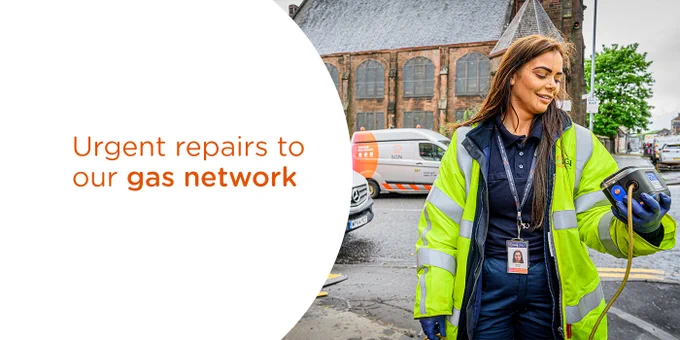 SGN engineer tests a site after reports of a gas leak