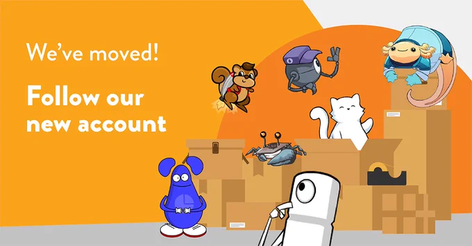 We're moved! Follow our new account. ExploreLearning characters and packed boxes