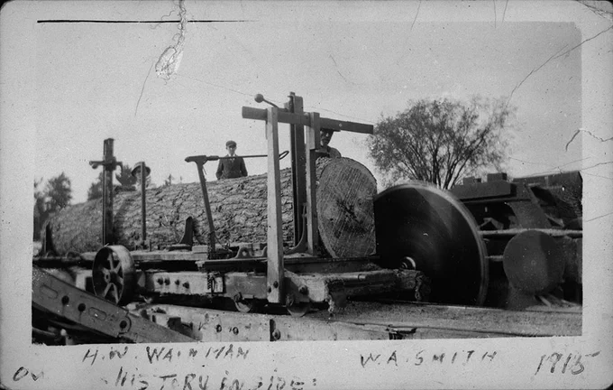 W.A. Smith’s sawmill, Bonnechere River, Renfrew, Ontario, 1915