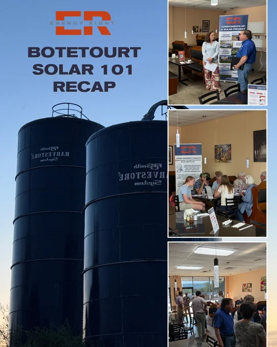 A recap of the Botetourt Solar 101 event featuring discussions on solar energy projects. The mood is informative and community-focused.