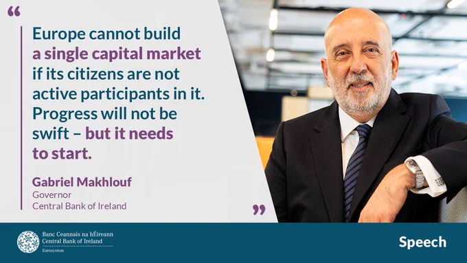 “Europe cannot build a single capital market if its citizens are not active participants in it. Progress will not be swift – but it needs to start.” Quote from speech by Governor Gabriel Makhlouf at AFME European Financial Integration Conference.