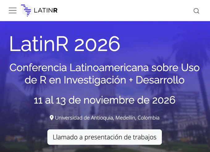 screenshot of LatinR main website