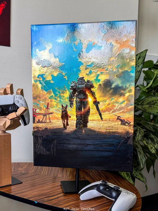 A Displate shows a scene from "Fallout" 