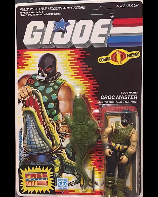Cobra Reptile Trainer. Code Name: CROC MASTER. First appeared on toy store shelves in 1987.

ROLL CALL: Have him / had him / want him?!