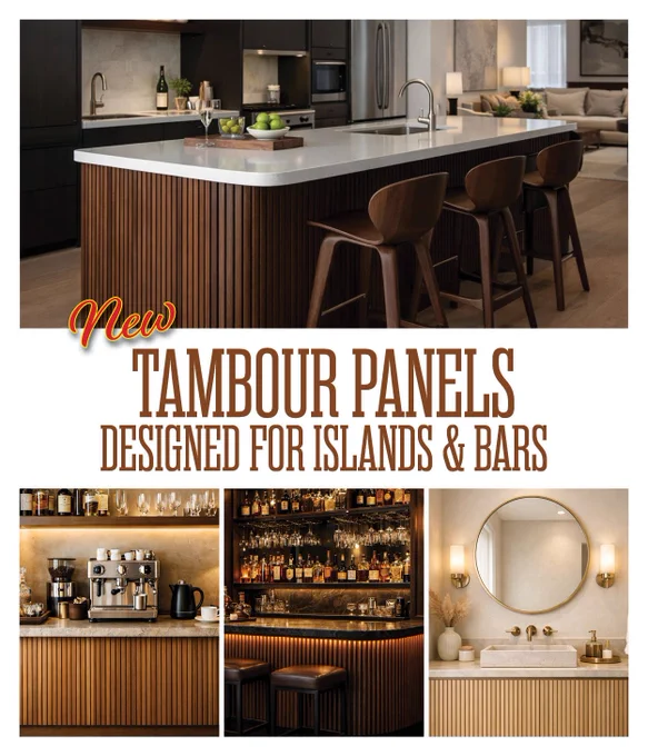 32 inch tambour panels shown in a variety of use applications.