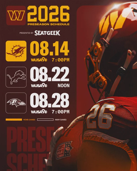 Graphic that lists our preseason games.