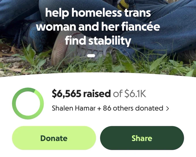 $6,565 raised from 87 donations, out of $6,100 goal