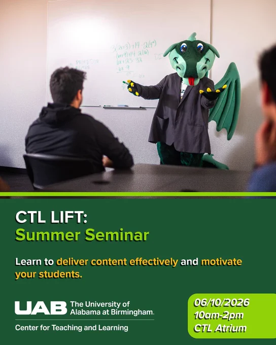 A graphic of blaze the dragon teaching a class.