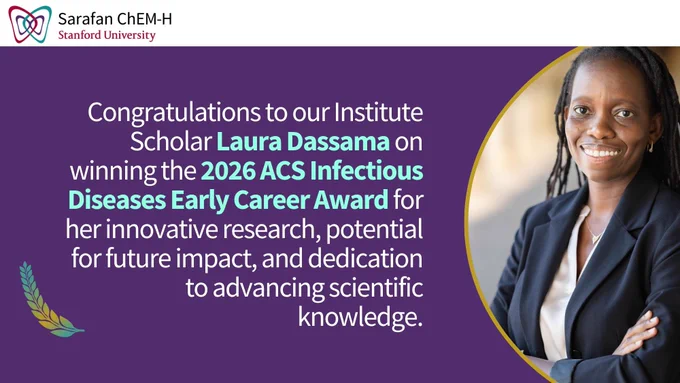 Congratulations to our Institute Scholar Laura Dassama on winning the 2026 ACS Infectious Diseases Early Career Award for her innovative research, potential for future impact, and dedication to advancing scientific knowledge.