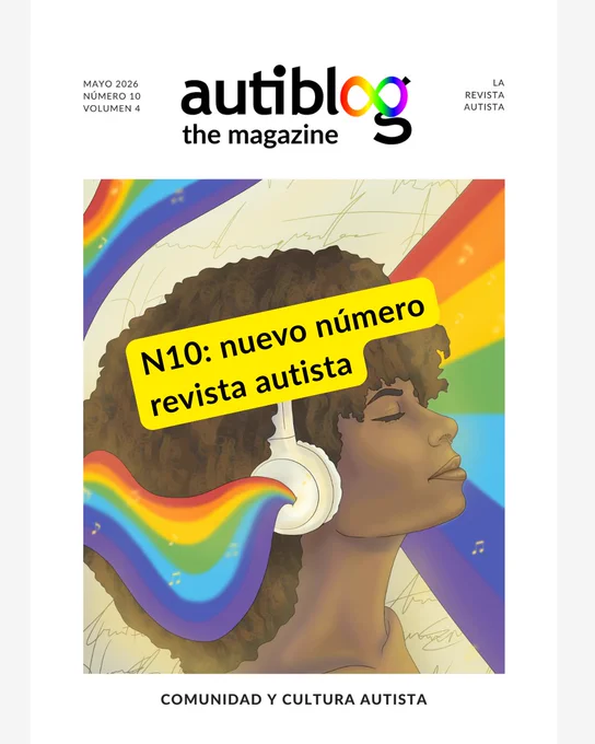 Portada número 10. Una persona afrodescendiente lleva unos cascos de los que salen arcoiris