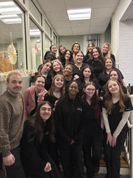 Pictured is the group of cosmetology students