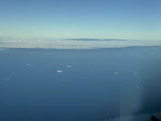 There’s nearly always clouds around Madeira, today was no exception. The mountains are visible over them and we are over the cloudless Atlantic Ocean with Madeiras clouds ahead.