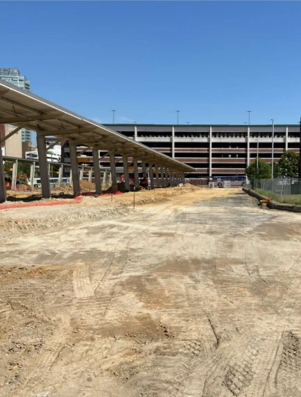 The old bus platform has been completely gutted to make way for the new one. 