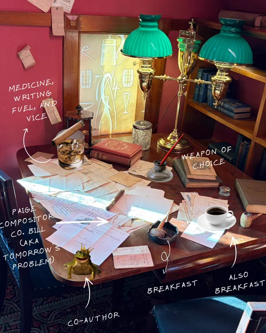 A digital graphic of Mark Twain's desk
