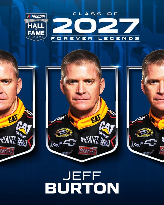 NASCAR Hall of Fame graphic for Jeff Burton.