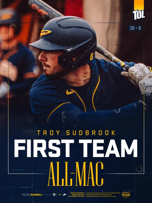 Photo of Troy Sudbrook in First Team All-MAC graphic