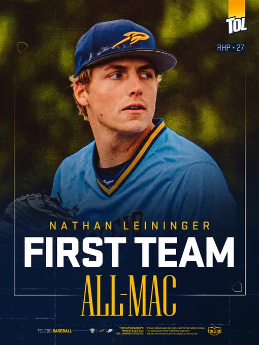 Photo of Nathan Leininger in First Team All-MAC graphic